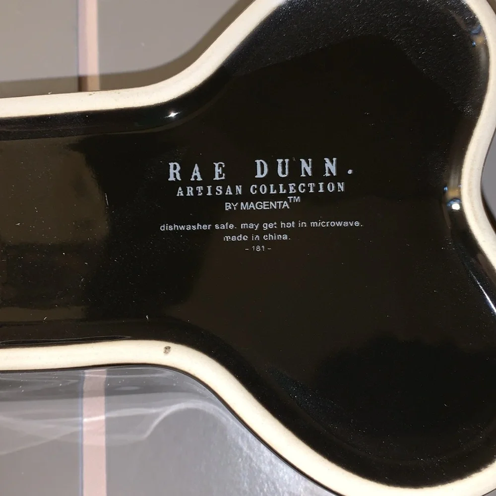 🎃👻 RAE DUNN Black / Green Brew and Gruel Pet Bowl NIB